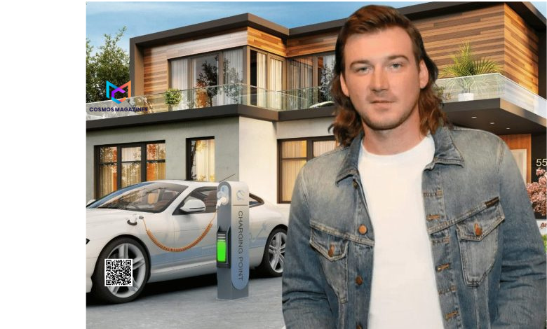 Morgan Wallen with his car and property he holds behind